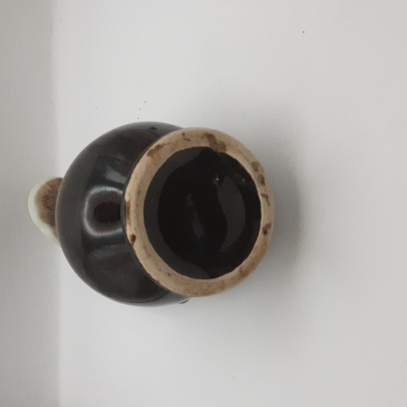 Vintage USA Pottery Brown & Green Drip Glaze Pitcher Vase 8.5" - Picture 7 of 8